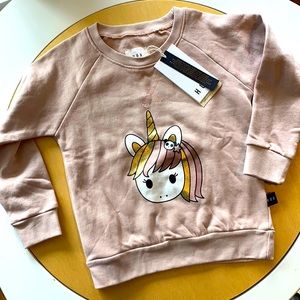 Hux glitter panda Unicorn pink crew sweatshirt